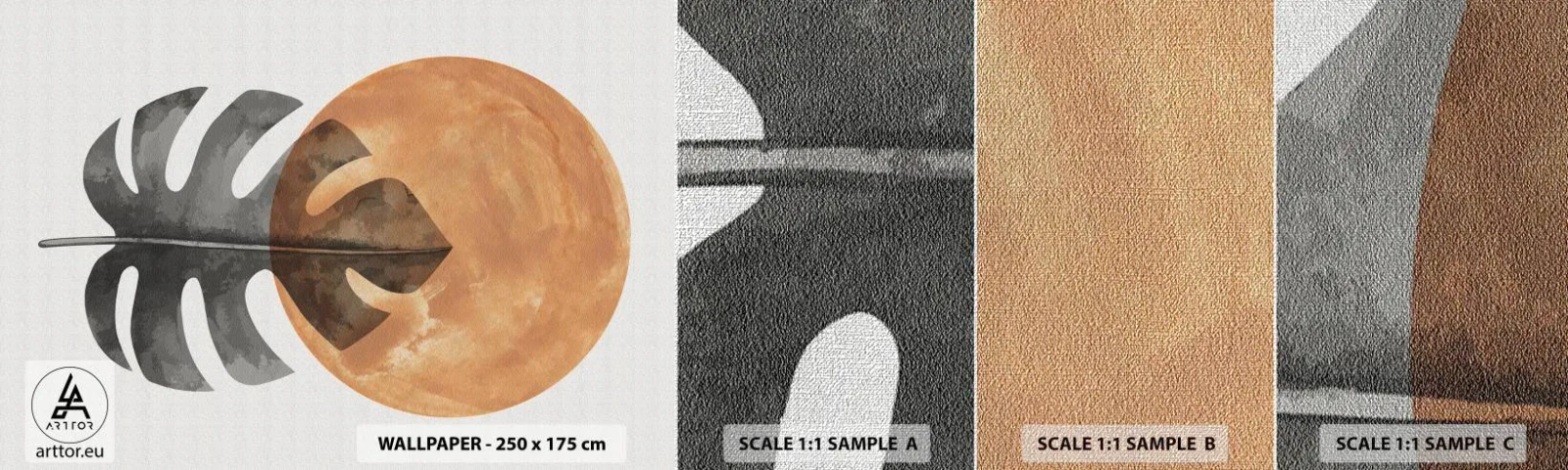 Fototapeten Muster Premium Canvas - Immer die Sonne - Blatt, Sonne, Boho - 100x30 cm