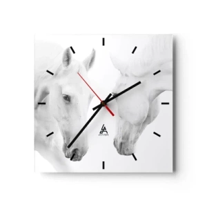 Wanduhr - Glasuhr - Ist das Freundschaft...? - 40x40 cm