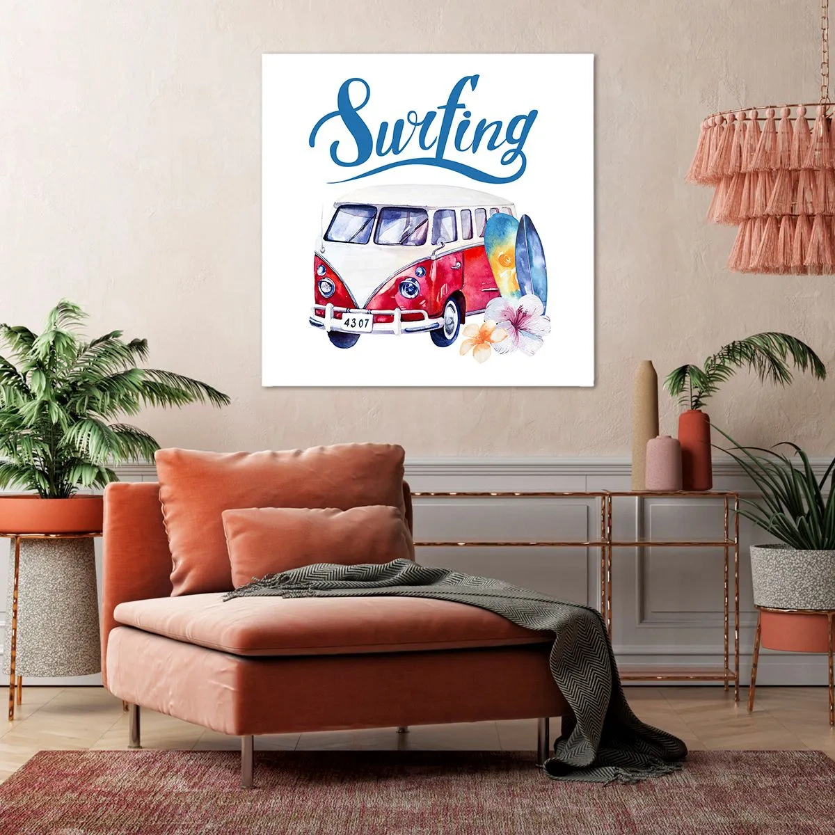 Bild auf Leinwand - Leinwandbild - Gurke - ein Klassiker für einen Surfer - 40x40 cm