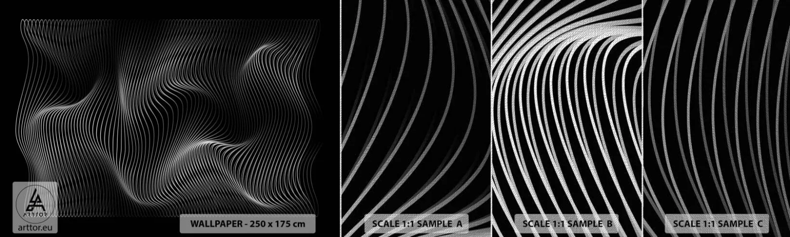 Fototapeten Muster Premium Canvas - Lichttanz im Raum - 3D, Linien, Modern - 100x30 cm