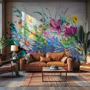 Fototapete Premium Sand - Überhaupt kein Stillleben - Blumen, Blumenstrauß, Garten - 400x280 cm