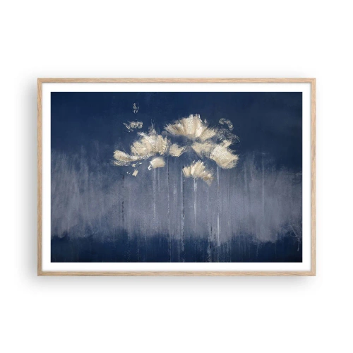 Poster in einem Rahmen aus heller Eiche - Wie Blütenblätter im Wind - 100x70 cm