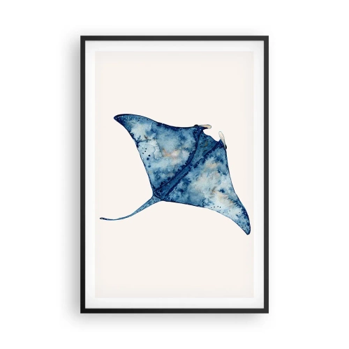 Poster in einem schwarzem Rahmen - Leben im Blau - 61x91 cm