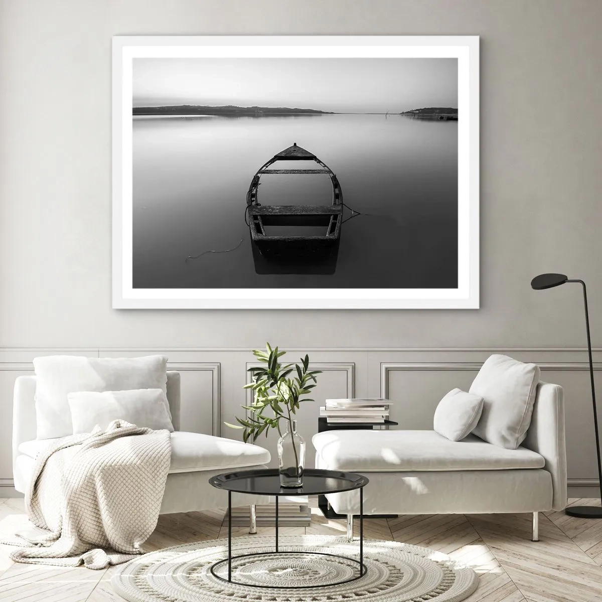 Poster in einem weißen Rahmen - Sehnsucht und Melancholie - 100x70 cm