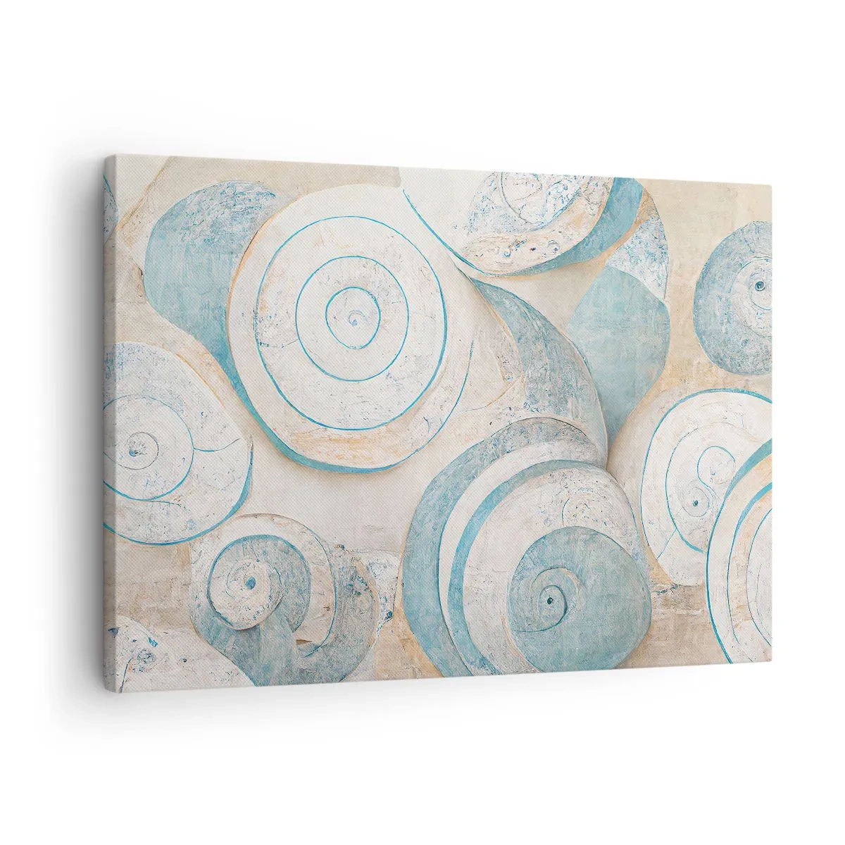 Bild auf Leinwand - Leinwandbild - Abstrakte Muscheln in Pastelltönen - 70x50cm - Was verbirgt sich in der Muschel? - Moderne Wanddekoration für Wohnzimmer und Schlafzimmer ARTTOR
