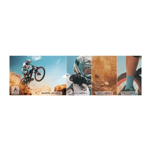 Fototapeten Muster Premium Canvas - Fahrrad-Wahnsinn-Dämon - Fahrrad, Geschwindigkeit, Sportwettkämpfe - 100x30 cm