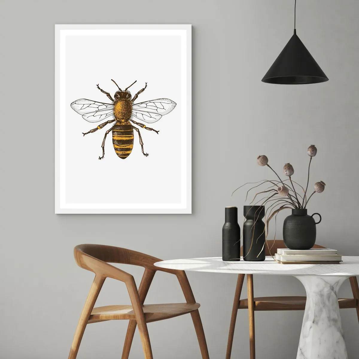 Poster in einem weißen Rahmen - Schön und gut - 30x40 cm