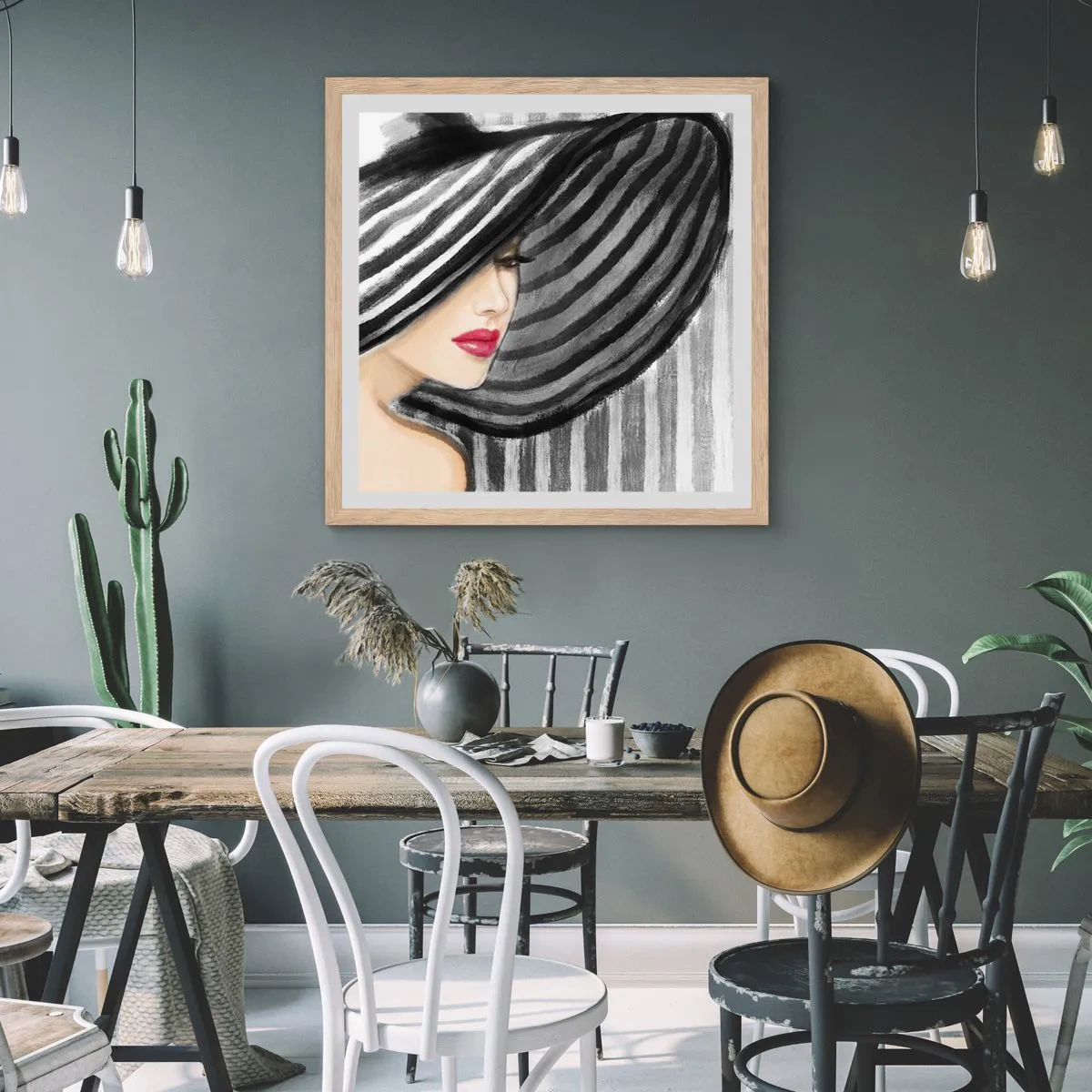 Poster in einem Rahmen aus heller Eiche - Wo soll ich dich finden? - 50x50 cm