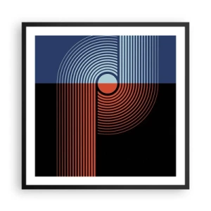 Poster in einem schwarzem Rahmen - In einer geometrischen Umarmung - 60x60 cm