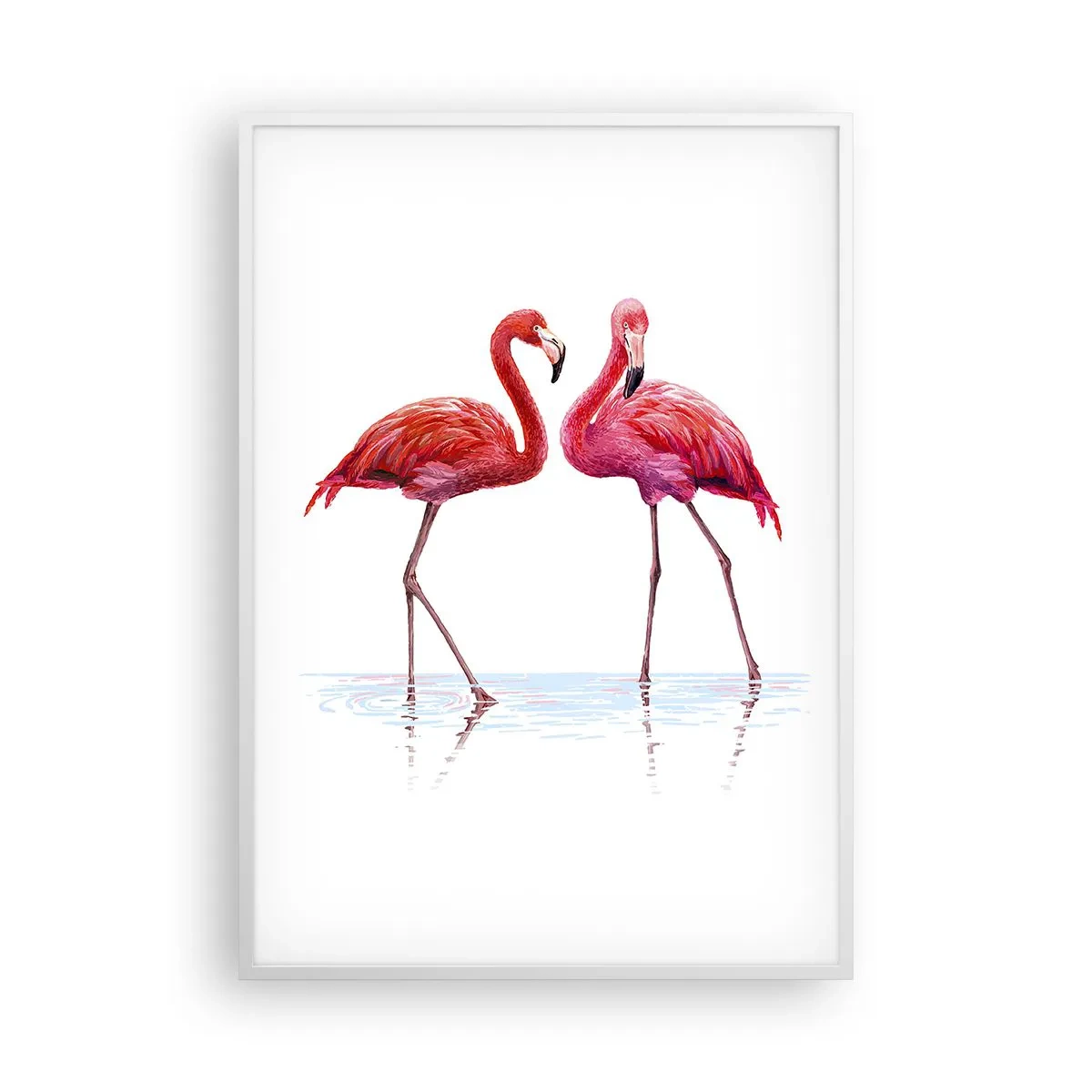 Poster in einem weißen Rahmen - Rosa randez-vous - 70x100 cm