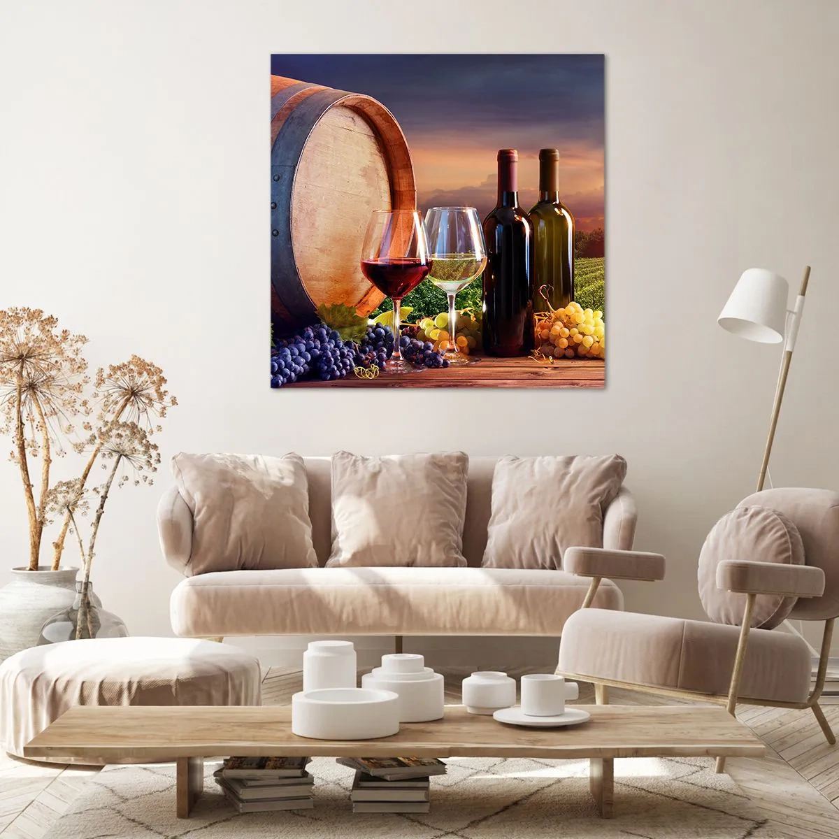 Bild auf Leinwand - Leinwandbild - Hier schmeckt das Leben - 70x70 cm