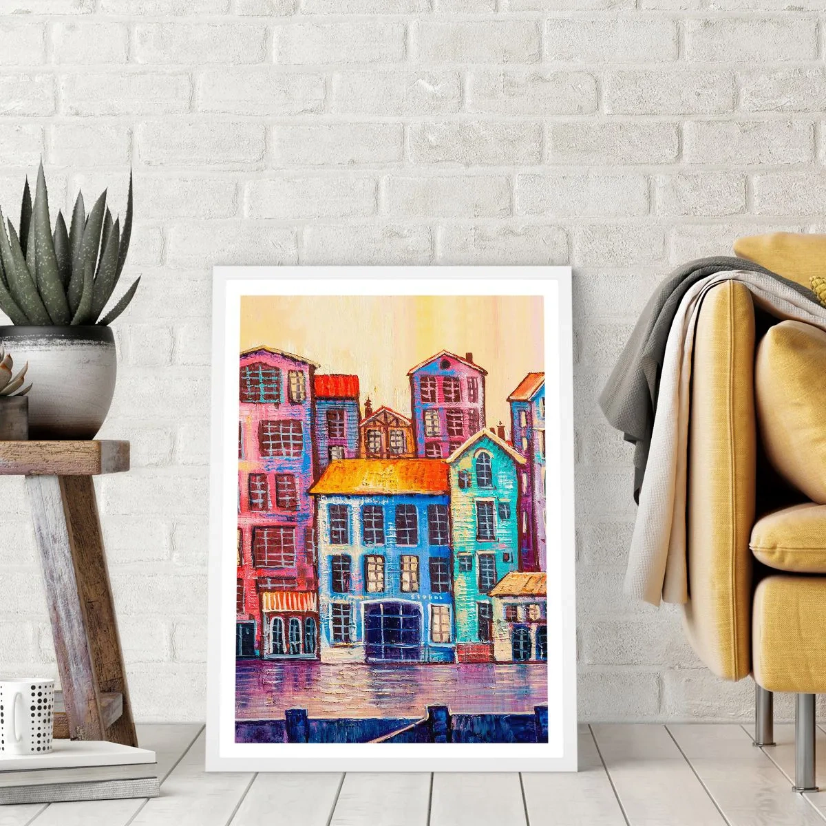Poster in einem weißen Rahmen - Stadt wie aus einem Märchen - 30x40 cm