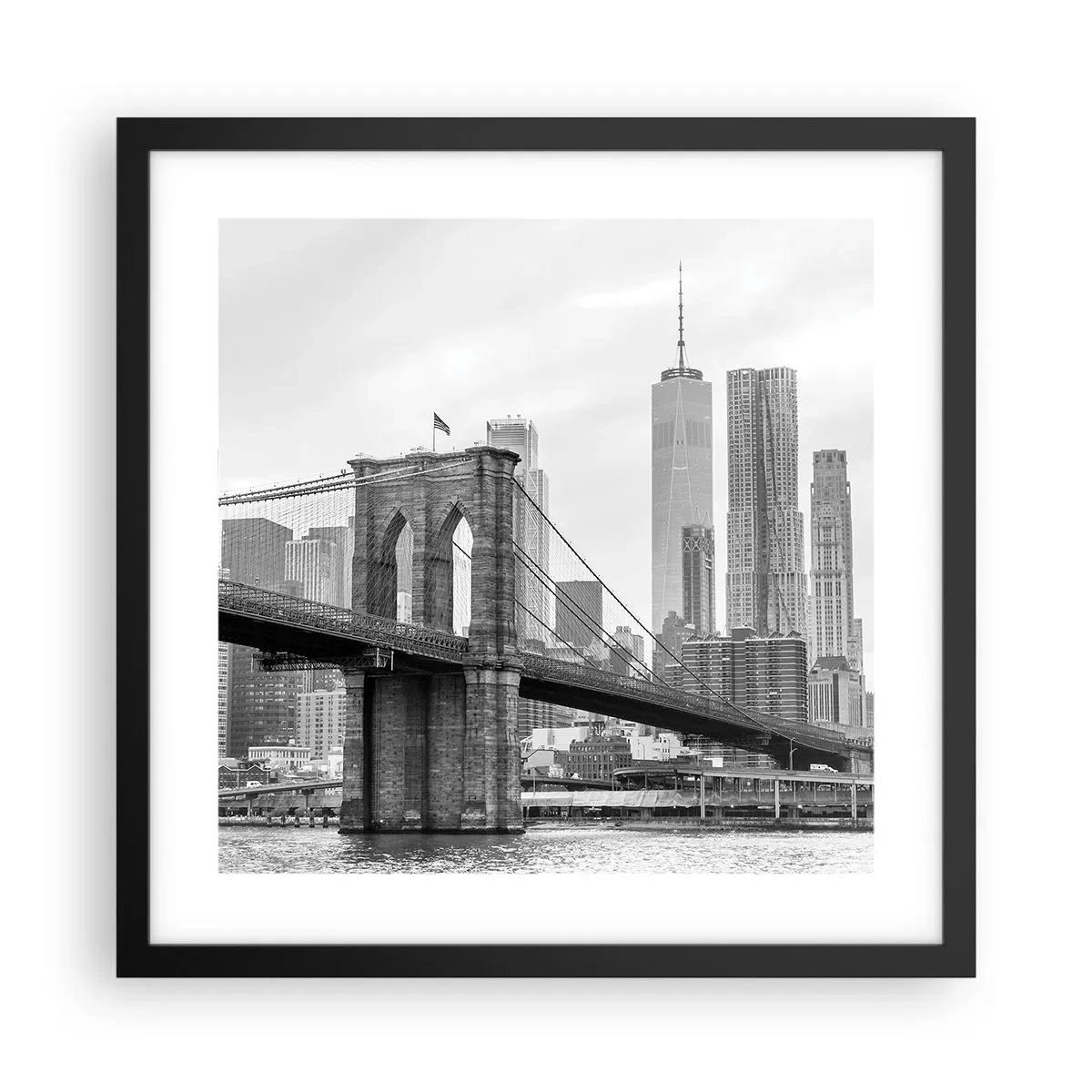 Poster in einem schwarzem Rahmen - New Yorker Atmosphäre - 40x40 cm