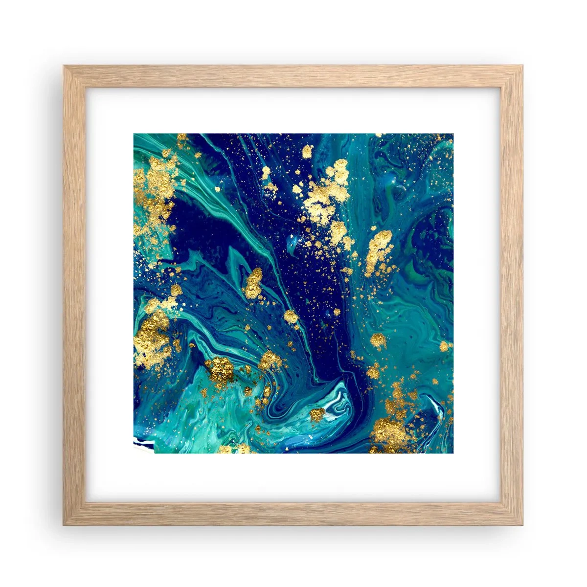 Poster in einem Rahmen aus heller Eiche - Die Blütenblätter der Sonne - 30x30 cm