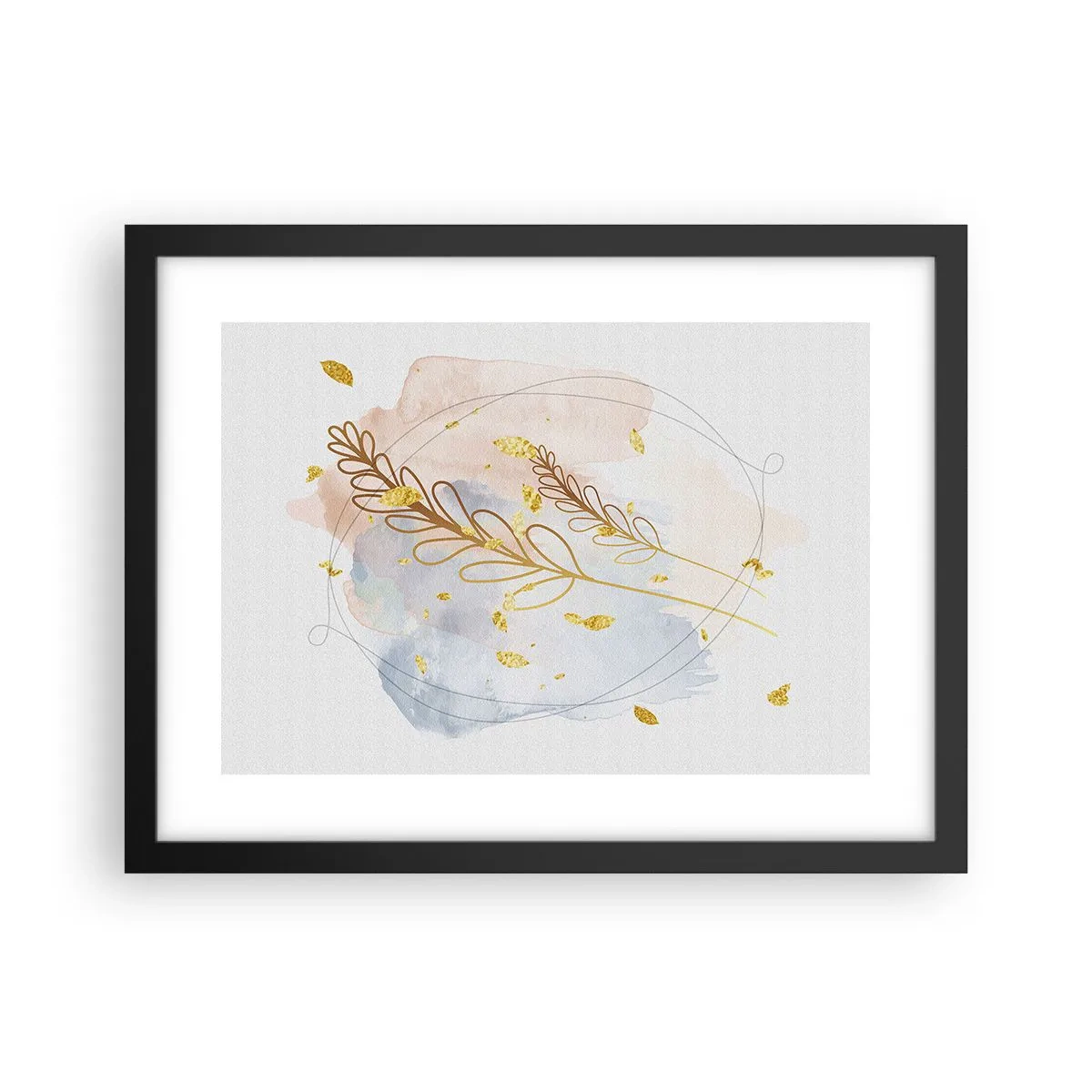 Poster in einem schwarzem Rahmen - Goldenr Hauch - 40x30 cm