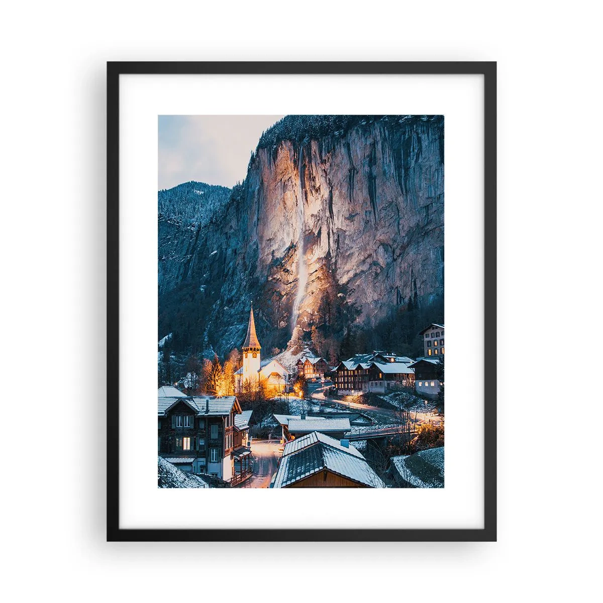 Poster in einem schwarzem Rahmen - Der leuchtende Geist des Winters - 40x50 cm