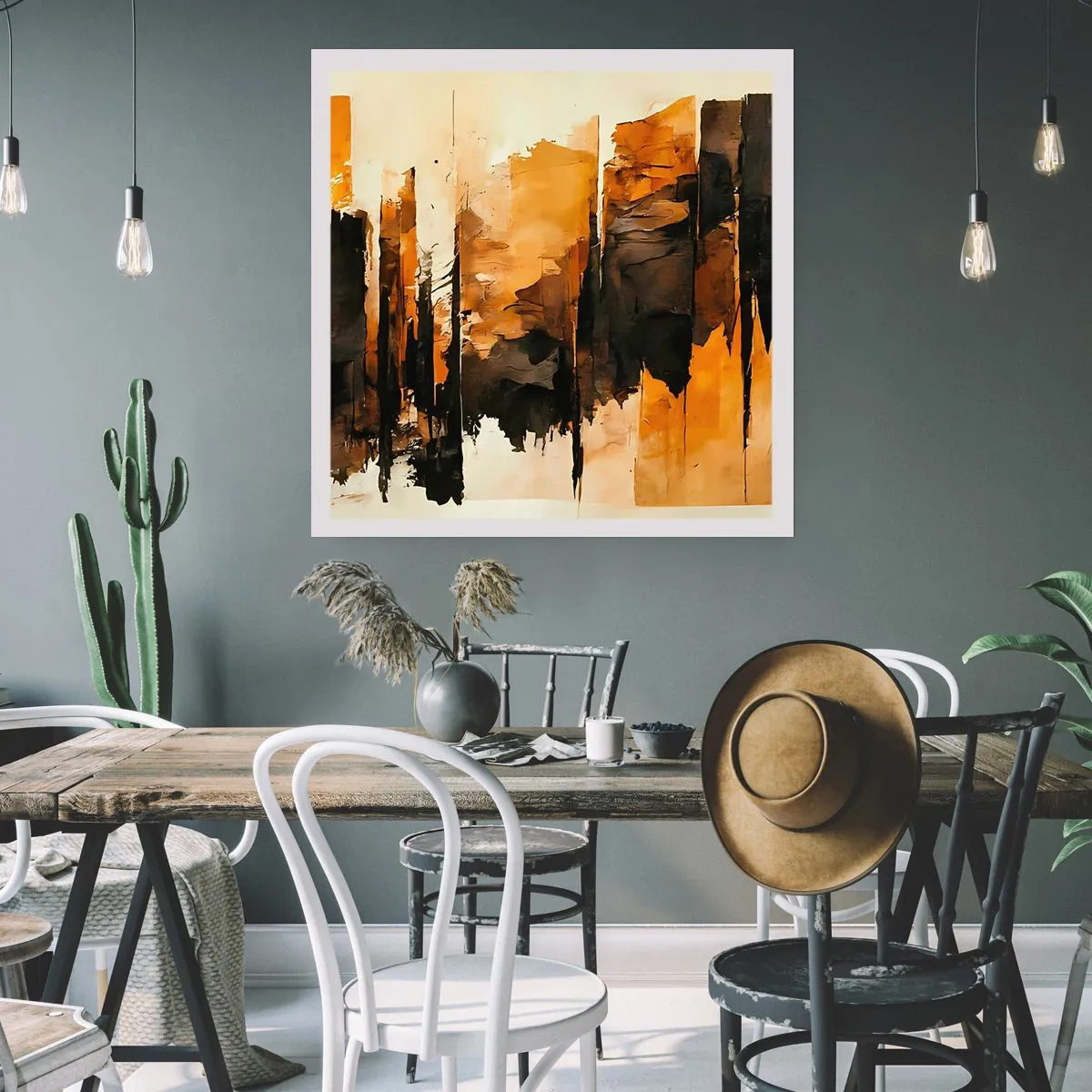 Poster - Harmonie von Schwarz und Gold - 60x60 cm