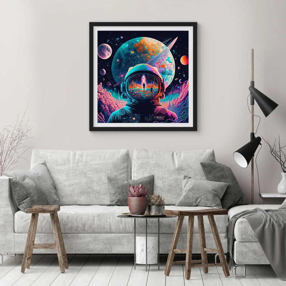 Poster in einem schwarzem Rahmen - Philosophen haben nicht davon geträumt - 30x30 cm