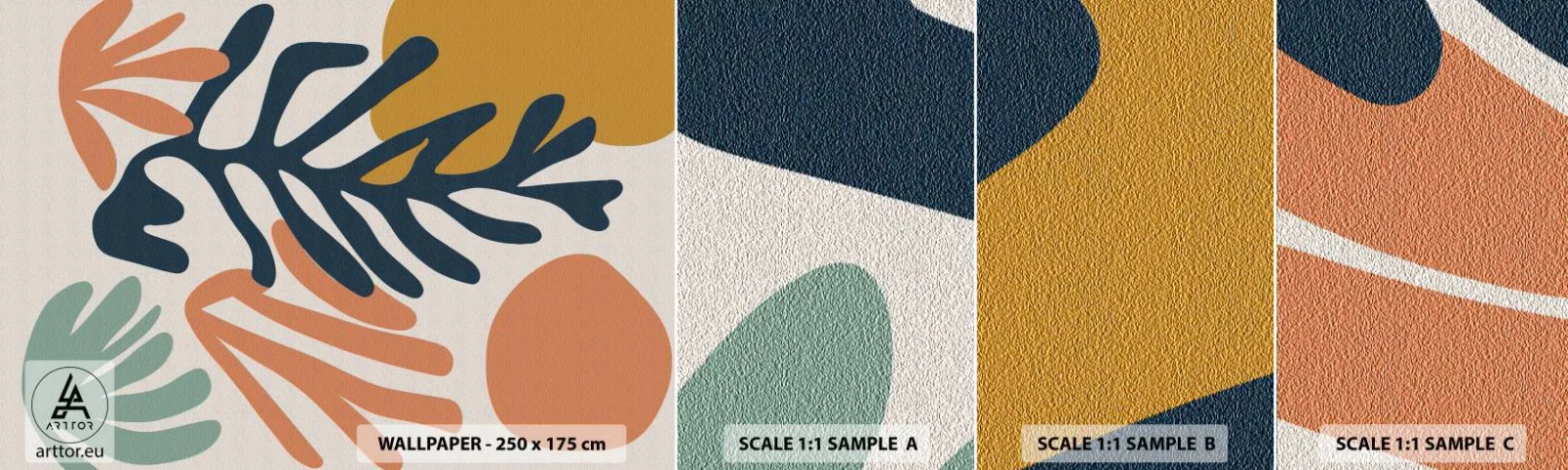 Fototapetenmuster Standard Eco - Korallenmeere - Boho, Minimalistisch, Blatt - 100x30 cm