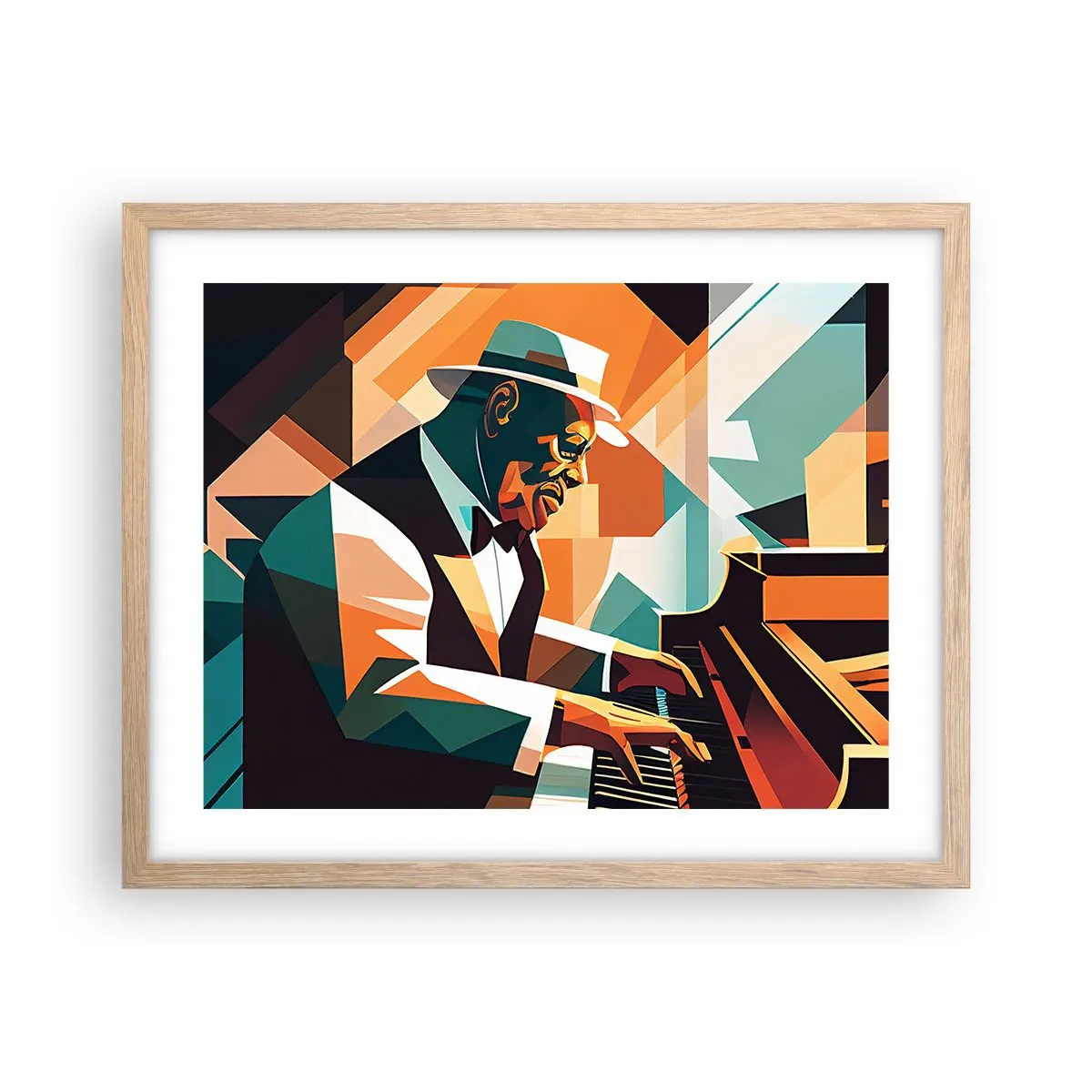 Poster in einem Rahmen aus heller Eiche - Alles vom Jazz - 50x40 cm