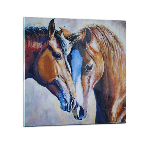 Glasbild - Bild auf glas - Ist es Freundschaft? ist es baby - 40x40 cm