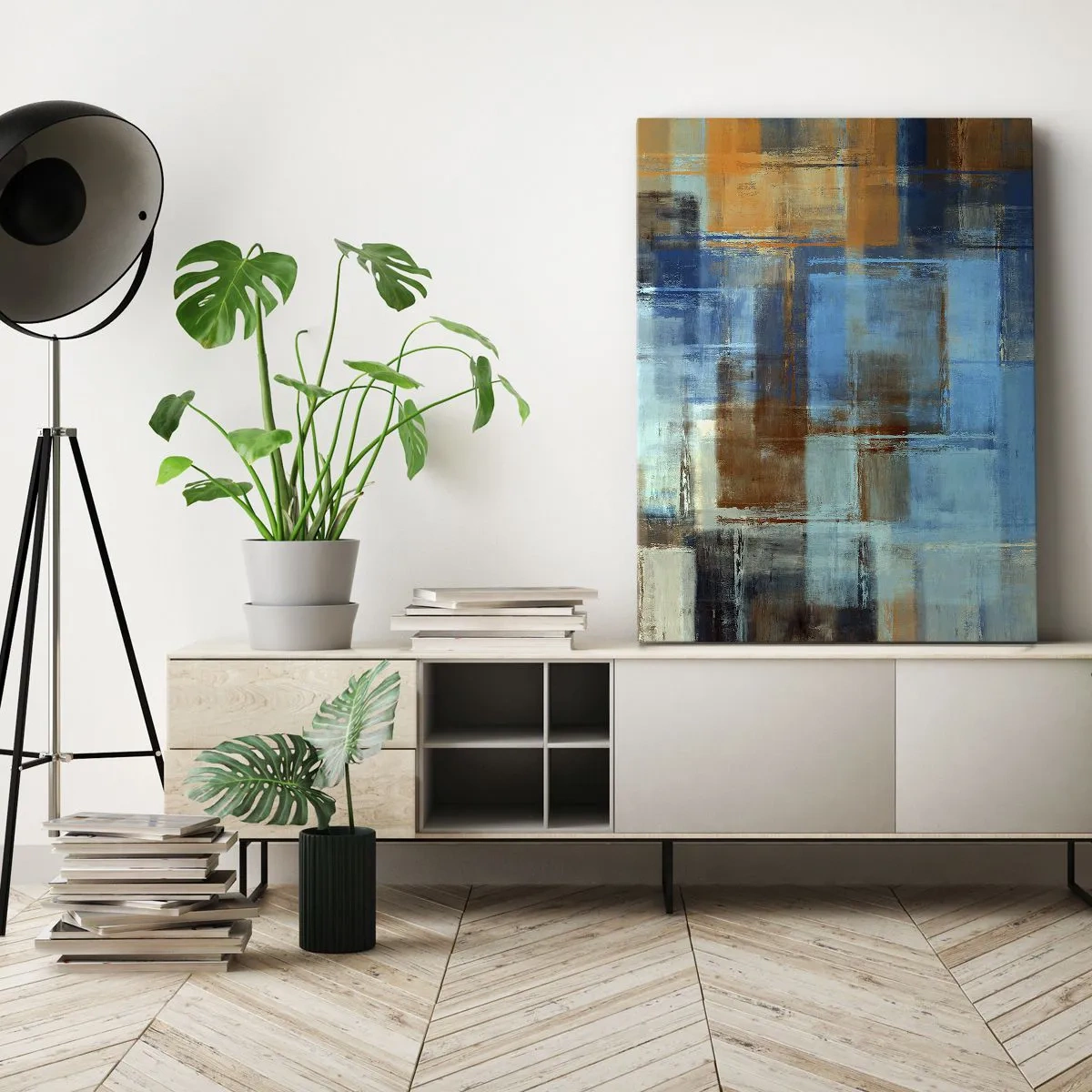 Bild auf Leinwand - Leinwandbild - Durch den blauen Schleier - 65x120 cm