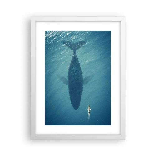 Poster in einem weißen Rahmen - Treffen am Meer - 30x40 cm