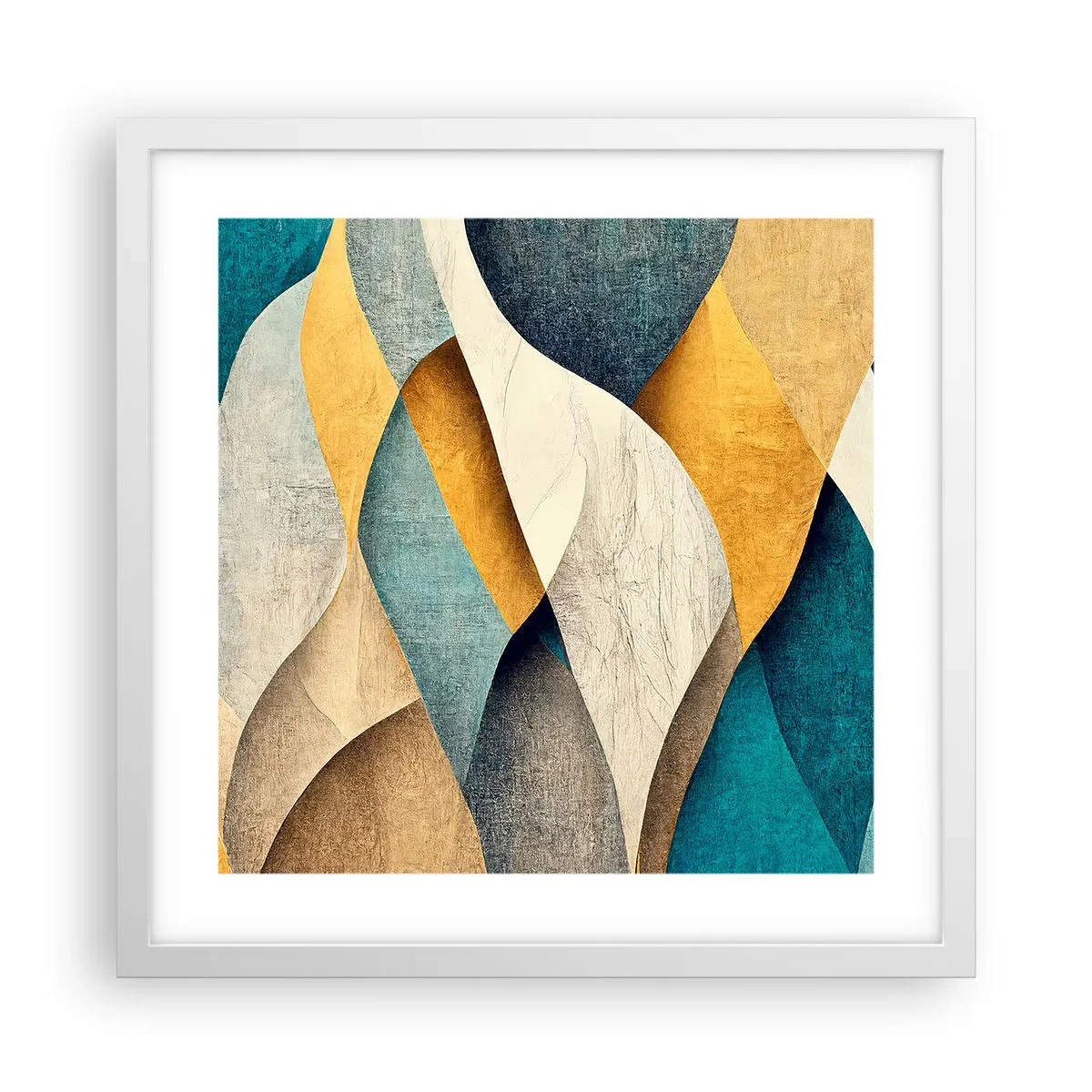 Poster in einem weißen Rahmen - Rhythmus und Welle - 40x40 cm