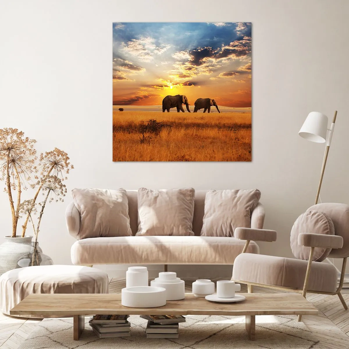 Bild auf Leinwand - Leinwandbild - Familienspaziergang - 60x60 cm