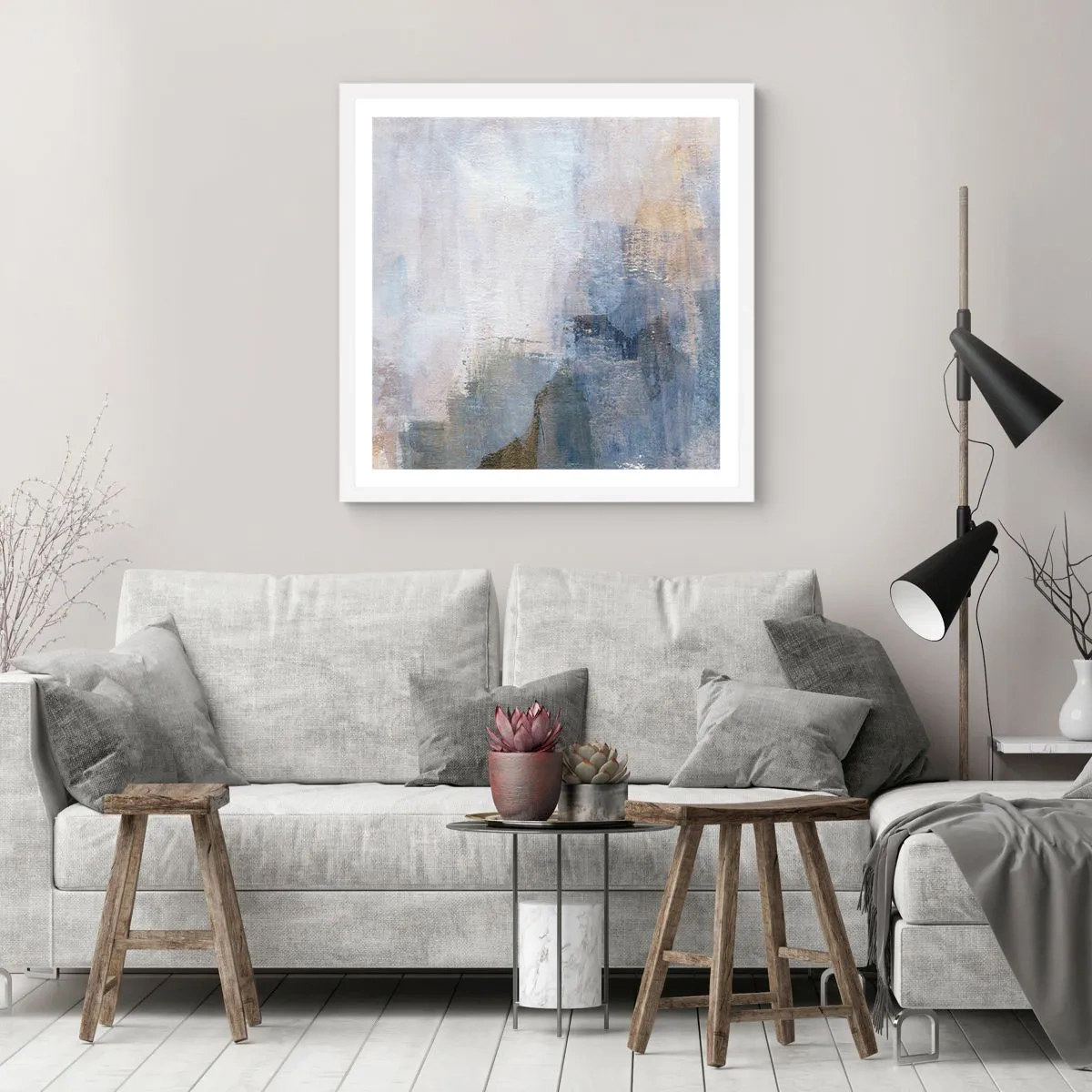 Poster in einem weißen Rahmen - Farbtöne und Akkorde - 40x40 cm