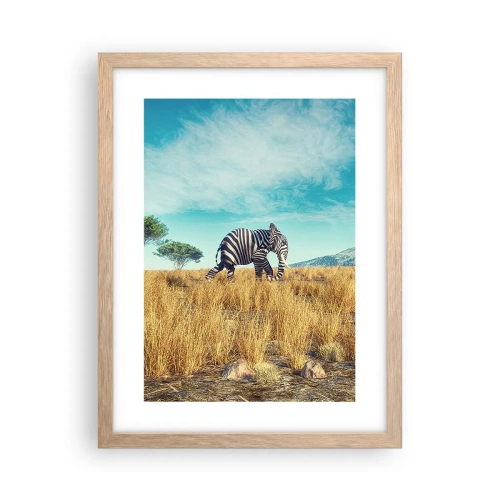 Poster in einem Rahmen aus heller Eiche - Grau ist nicht mehr in Mode - 30x40 cm