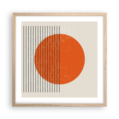 Poster in einem Rahmen aus heller Eiche - Immer die Sonne - 50x50 cm