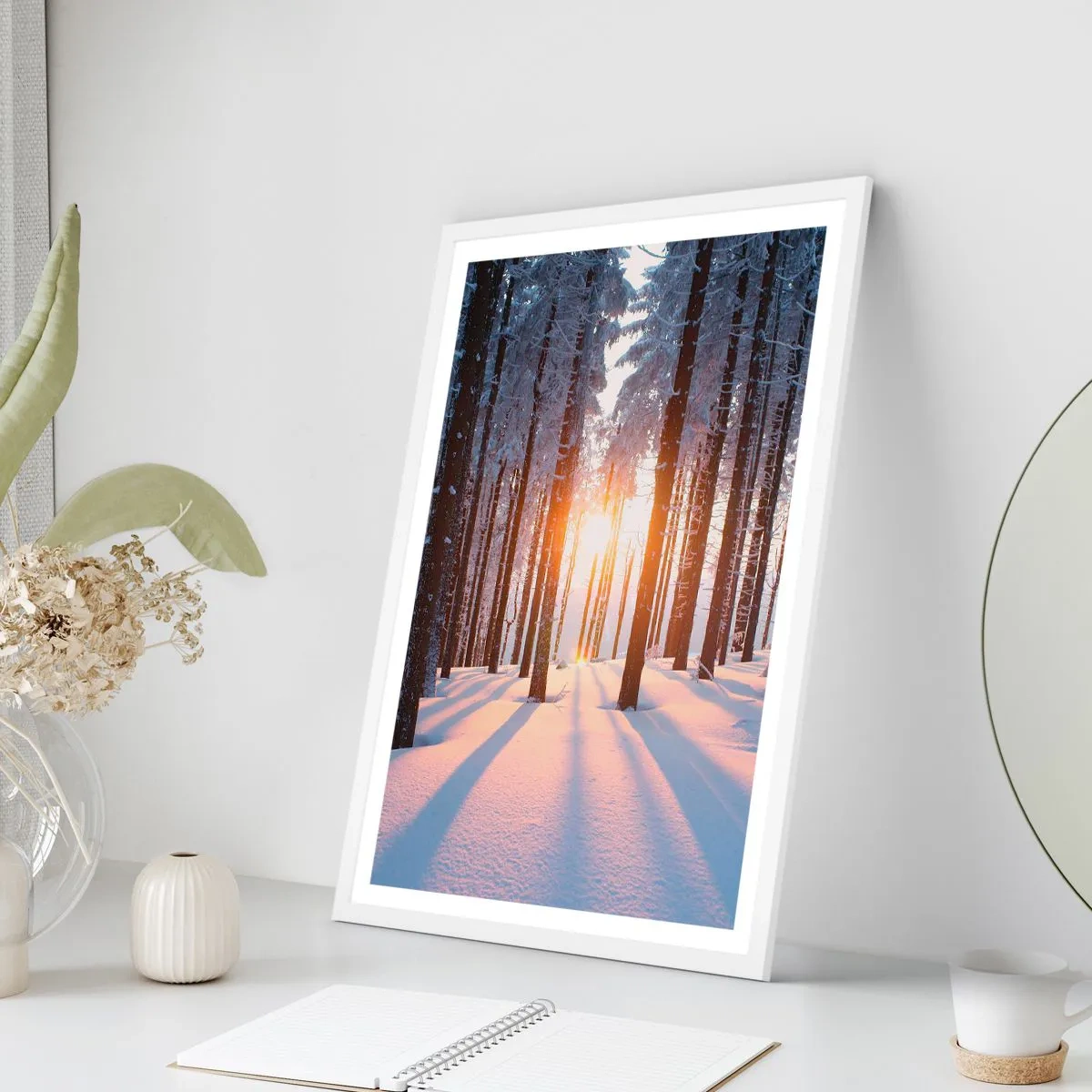 Poster in einem weißen Rahmen - Ganz klar schwarz auf weiß - 61x91 cm