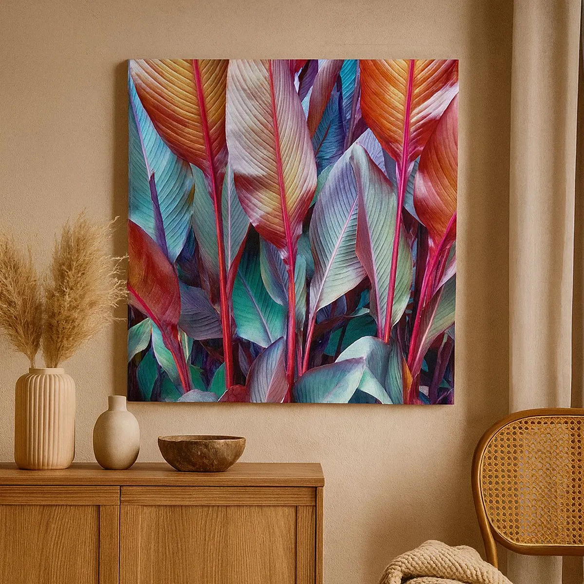 Bild auf Leinwand - Leinwandbild - Buntes Dickicht - 30x30 cm