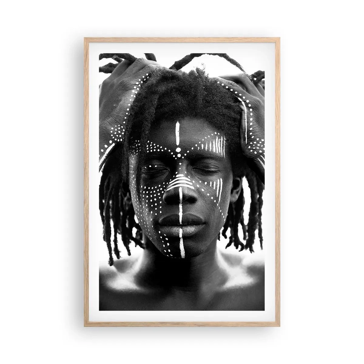 Poster in einem Rahmen aus heller Eiche - Wo bist du? - 61x91 cm