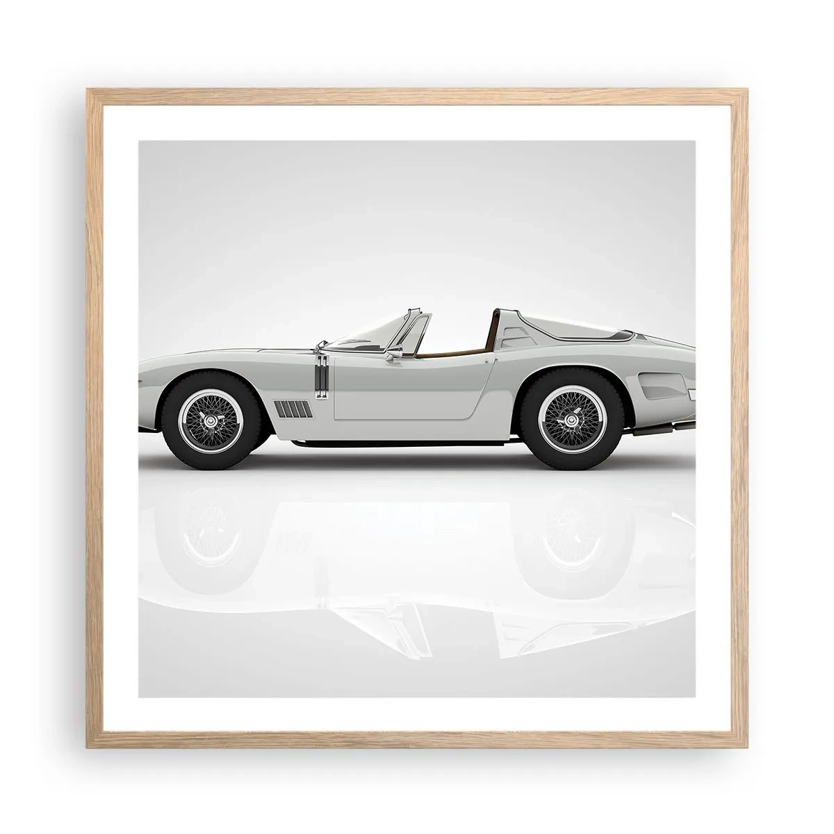 Poster in einem Rahmen aus heller Eiche - Spaß versprochen - 60x60 cm