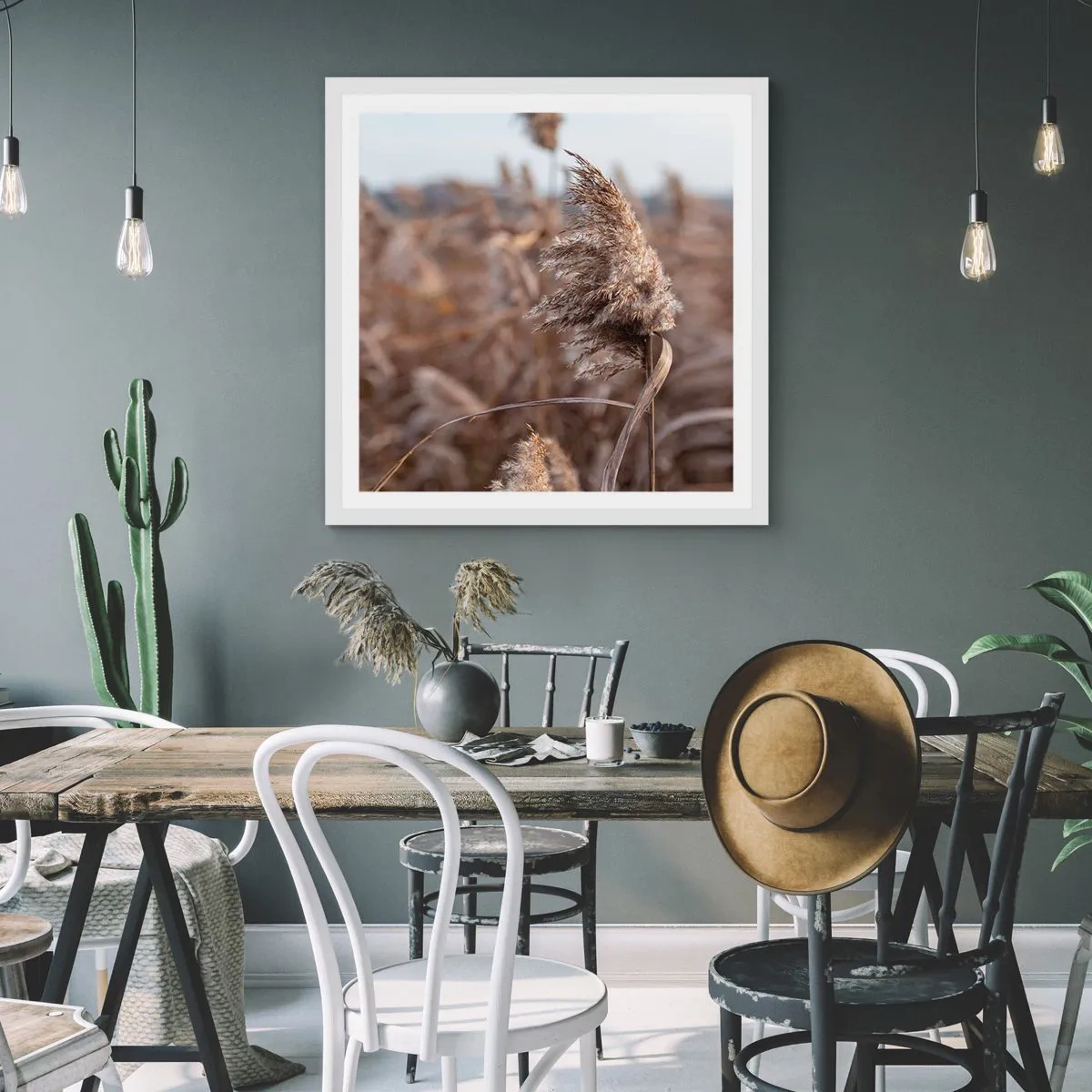 Poster in einem weißen Rahmen - Zeit, mit dem Wind zu gehen - 30x30 cm