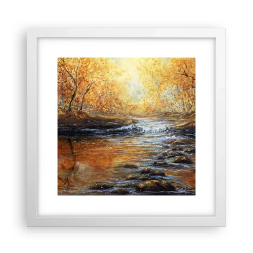 Poster in einem weißen Rahmen - Der goldene Strom - 30x30 cm