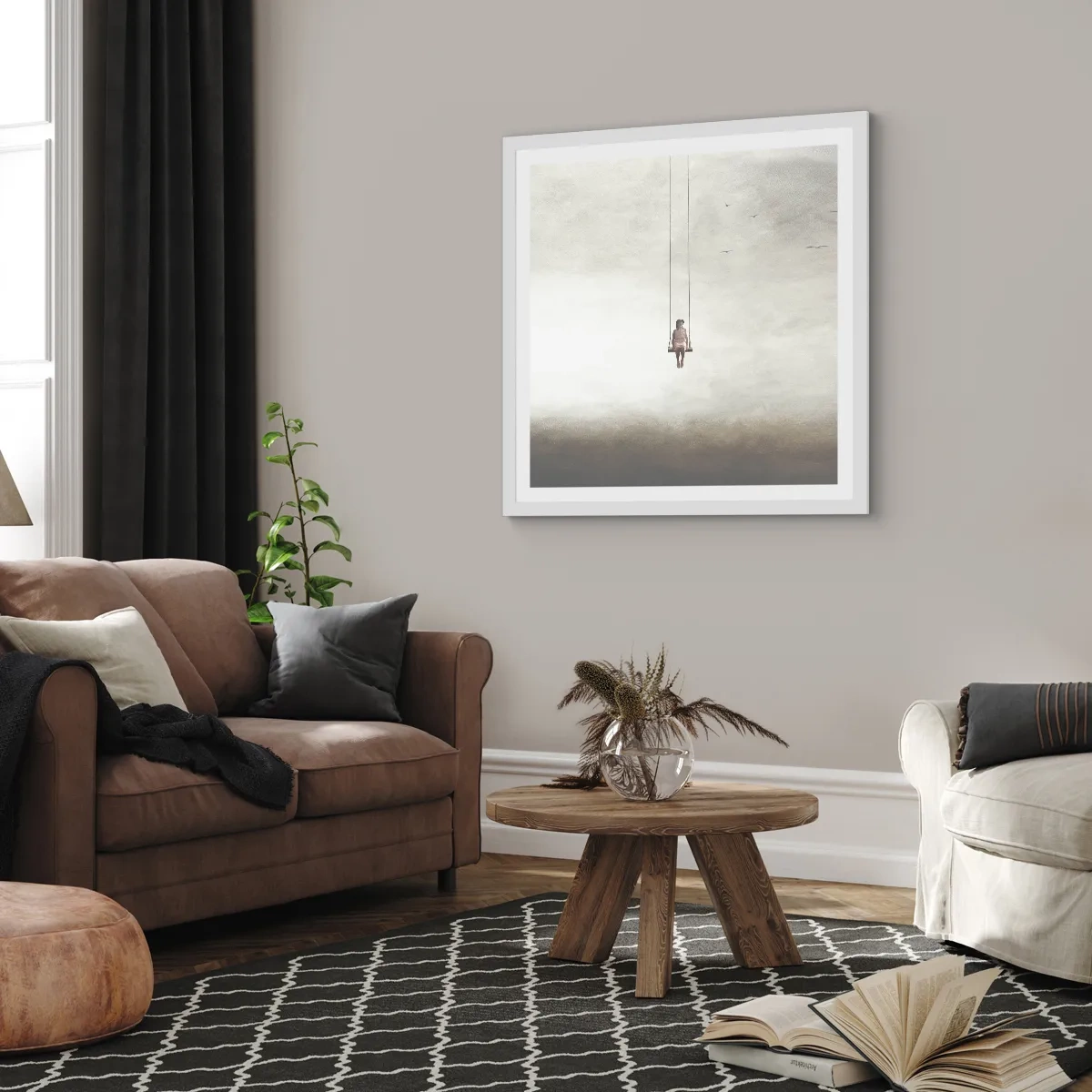 Poster in einem weißen Rahmen - Ein Kind in uns - 40x40 cm