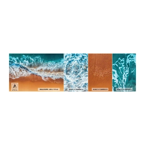 Fototapetenmuster Standard Eco - Immer Hand in Hand - Landschaft, Meer, Strand - 100x30 cm