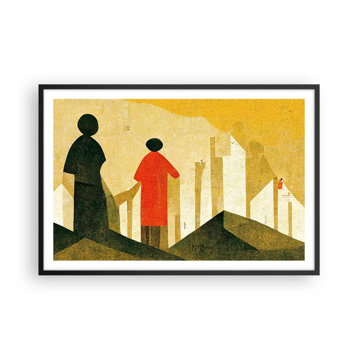 Poster in einem schwarzem Rahmen - Es ist noch ein langer Weg - 91x61 cm