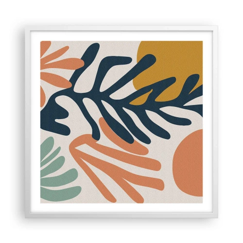 Poster in einem weißen Rahmen - Korallenmeere - 60x60 cm