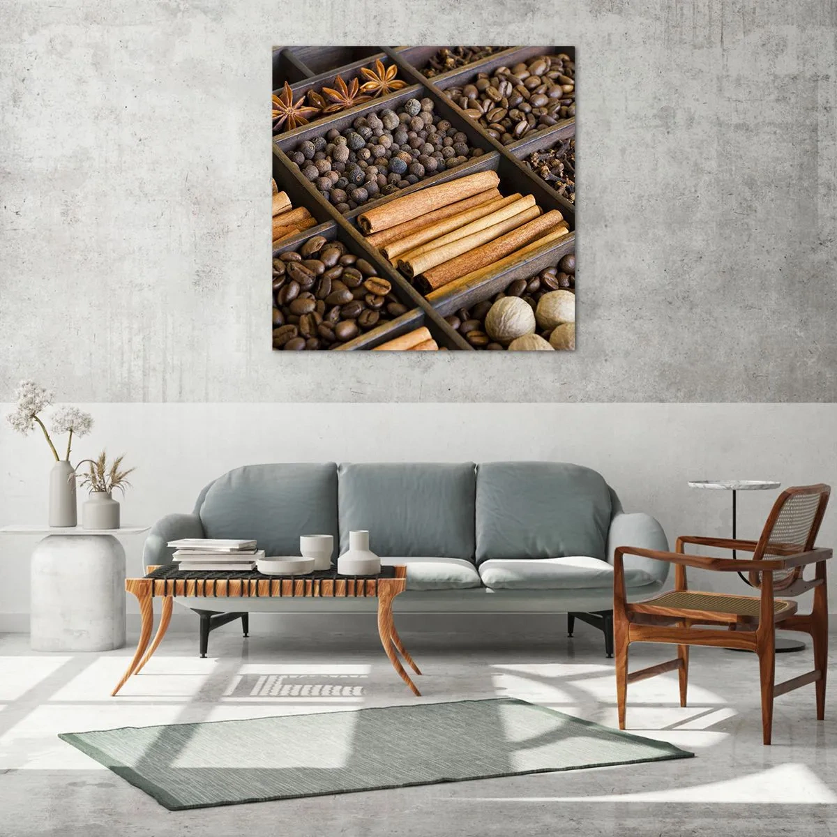 Glasbild - Bild auf glas - Eine Fundgrube an Aromen - 70x70 cm