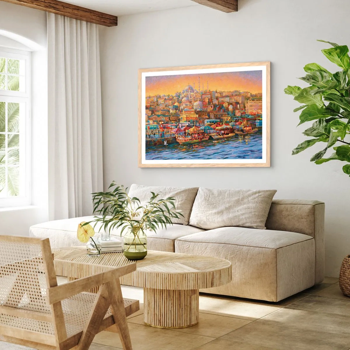 Poster in einem Rahmen aus heller Eiche - Istanbuler Geschichte - 100x70 cm