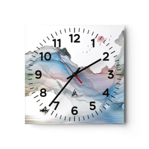 Wanduhr - Glasuhr - Zu den Kristallbergen - 40x40 cm