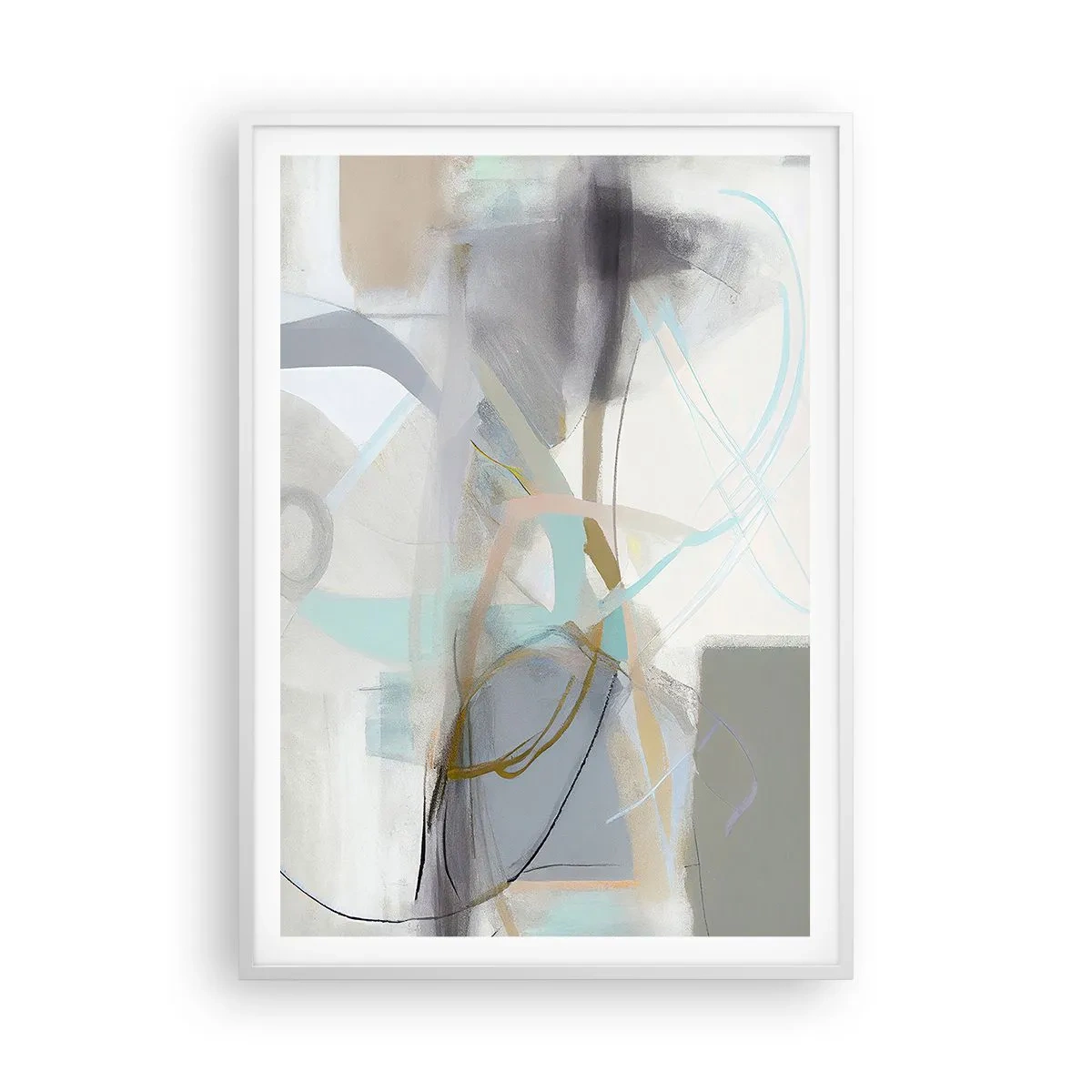Poster in einem weißen Rahmen - Neblige Abstraktion - 70x100 cm