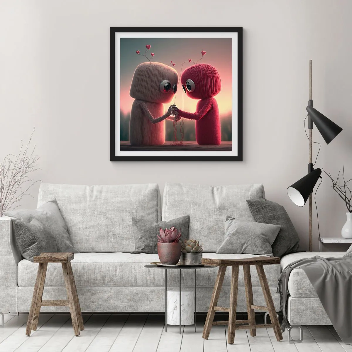 Poster in einem schwarzem Rahmen - Jeder darf lieben - 30x30 cm