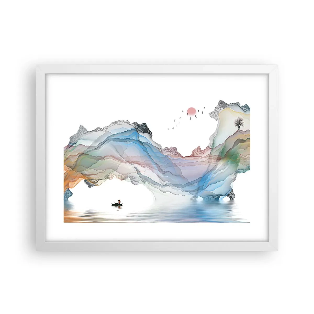 Poster in einem weißen Rahmen - Zu den Kristallbergen - 40x30 cm