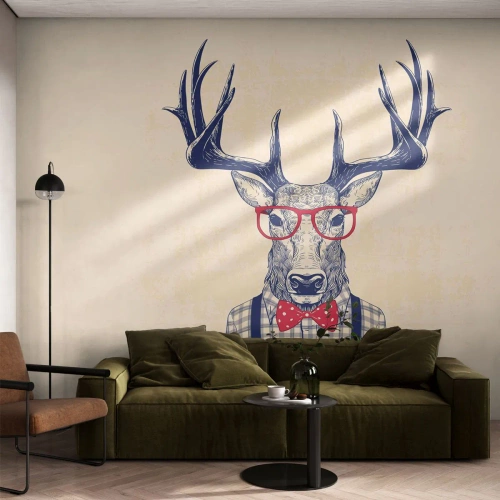 Fototapete Standard Eco - Eine lustige Extravaganz - Abstraktion, Reh, Hipster - 200x140 cm