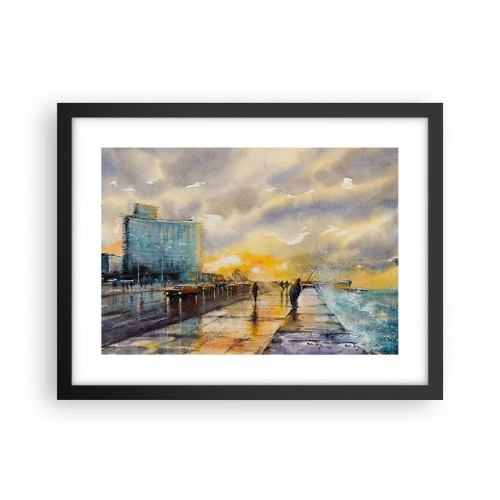 Poster in einem schwarzem Rahmen - Leben am Ufer - 40x30 cm